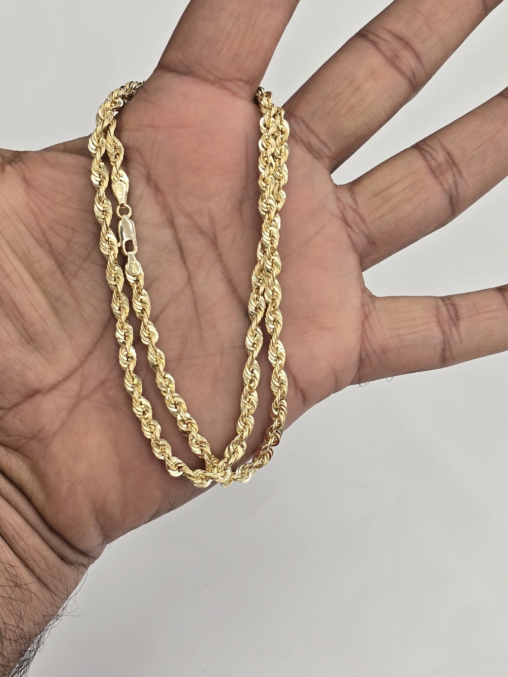 10k Real Gold Rope Chain 4mm 22 Inch - Picture 5 of 9